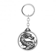 Брелок Mortal Kombat, логотип, серебро